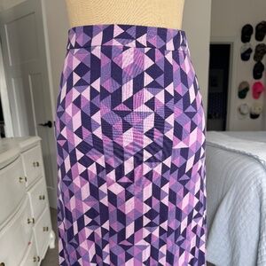 Kettlewell Geometric Jersey Knit Skirt Size XS Purple Shades